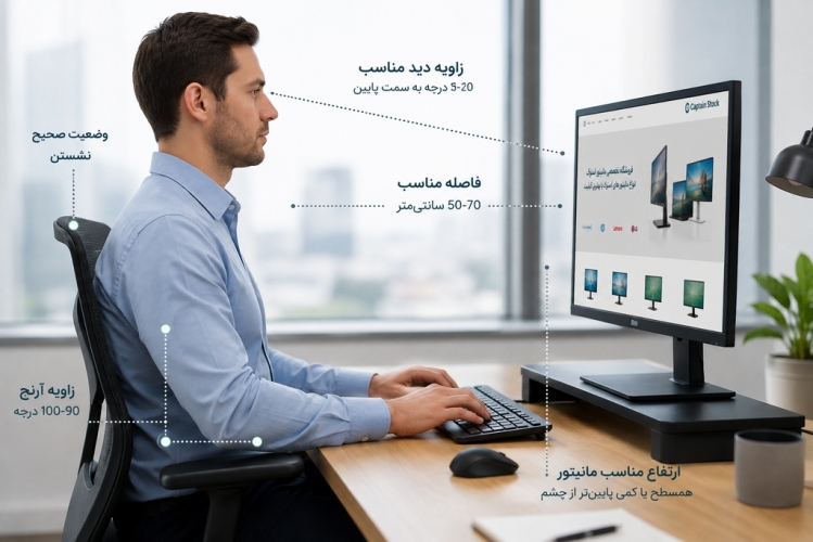 چگونه ارگونومی صحیح مانیتور، بهره‌وری و سلامت شما را افزایش می‌دهد؟